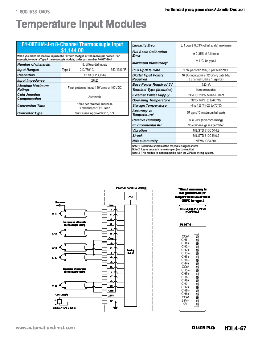 First Page Image of F4-08THM-J Temperature Input Modules Data Sheet.pdf